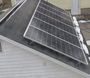 solar panels on garage winter