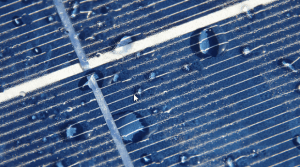 raindrops on solar panel