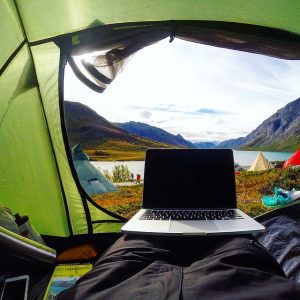 solar laptop charging while camping