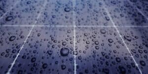 rain drops on solar panels